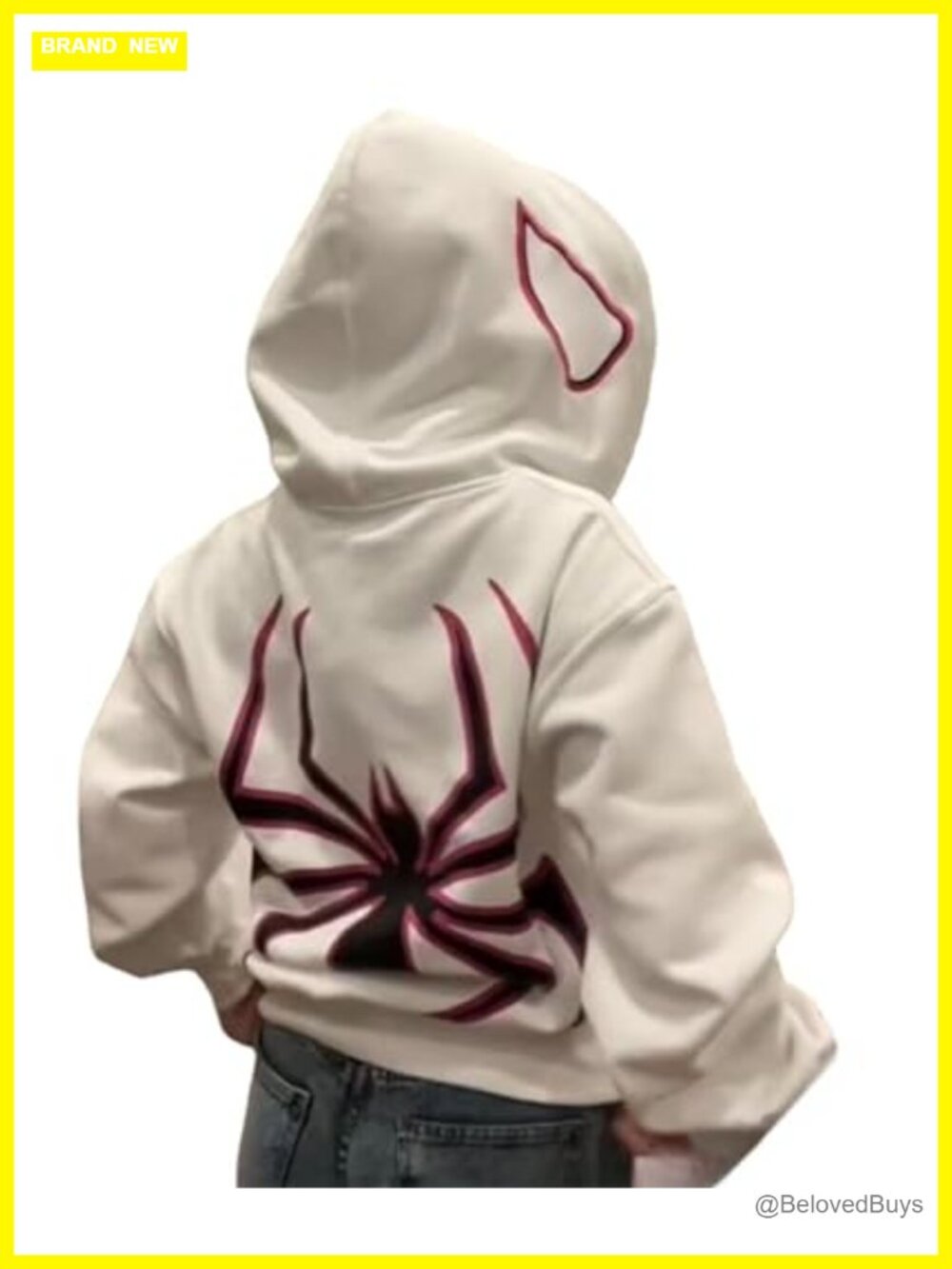 Y2K Zip Up Oversized Hoodie Spider Graphic Streetwear Sweatshirt
